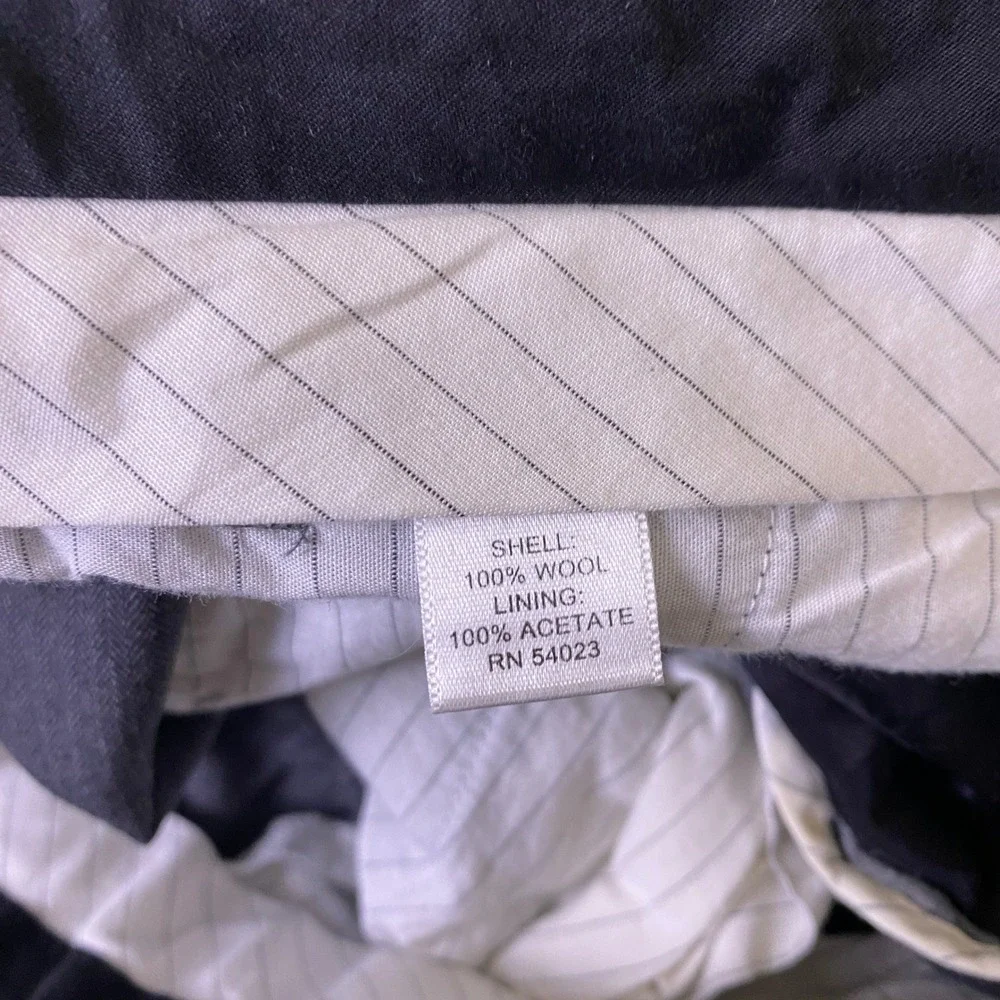 Banana Republic Dress Pants Mens 35x32 Straight Fit 100% Wool Gray‎ Herringbone